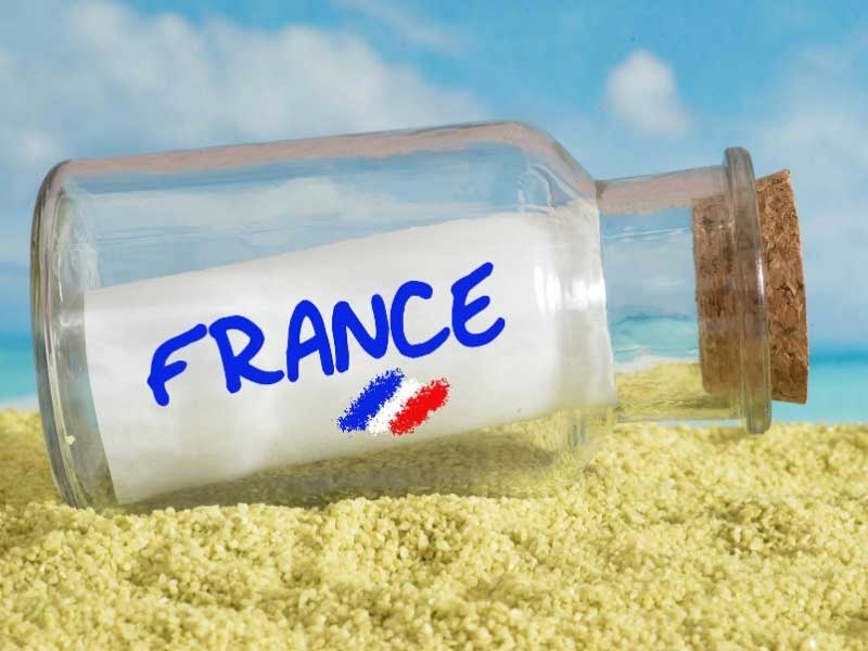 Message in a bottle on a French beach